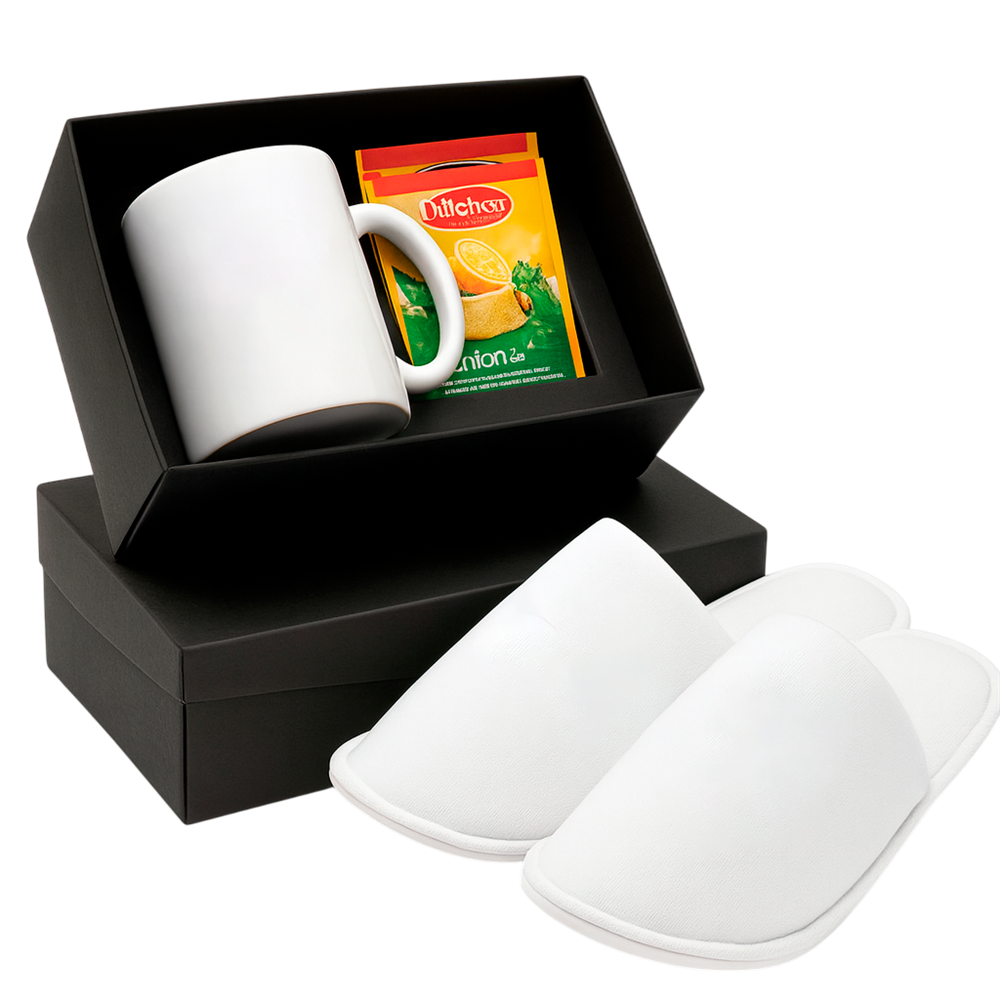 Kit Conforto Com Caneca, Sachês De Chá E Chinelos - BT4630