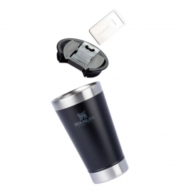 Copo Térmico Stanley Preto Com Tampa Personalizado 473 Ml