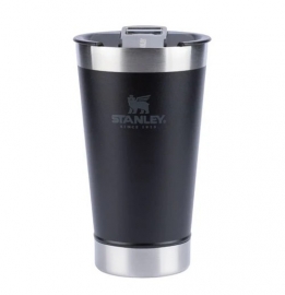 Copo Térmico Stanley Preto Com Tampa Personalizado 473 Ml