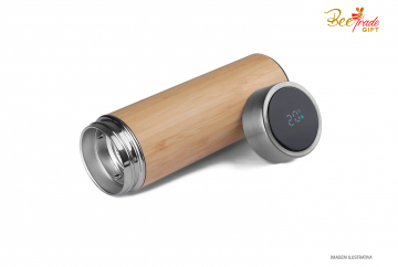 Garrafa Térmica Bambu com Termômetro digital - BT14783