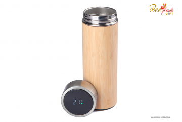 Garrafa Térmica Bambu com Termômetro digital - BT14783