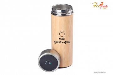 Garrafa Térmica Bambu com Termômetro digital - BT14783