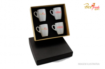Kit Xícaras de Porcelana | 4 Xícaras - BT24254