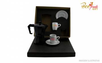 Kit Café | 1 Cafeteira Italiana, 2 Xícaras e 2 Pires - BT24255