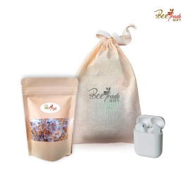 Kit Relax E Bem-estar Personalizado – Saquinho Com Fone Bluetooth E Escalda Pés