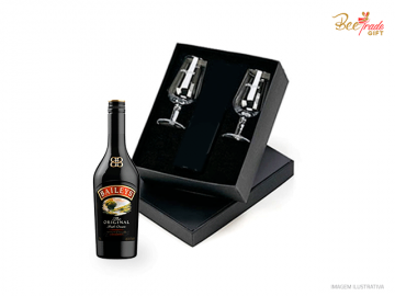 kit baileys com 2 taças para presente empresa