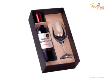 kit vinho chileno e taça