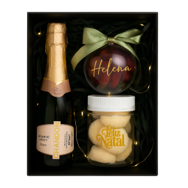 Kit Natalino Brinde & Doçura – Mini Chandon, Bolinha E Bolachas