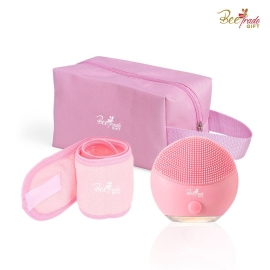 Kit Skin Care Outubro Rosa Personalizado - Faixa De Cabelo, Necessaire E Massageador Facial
